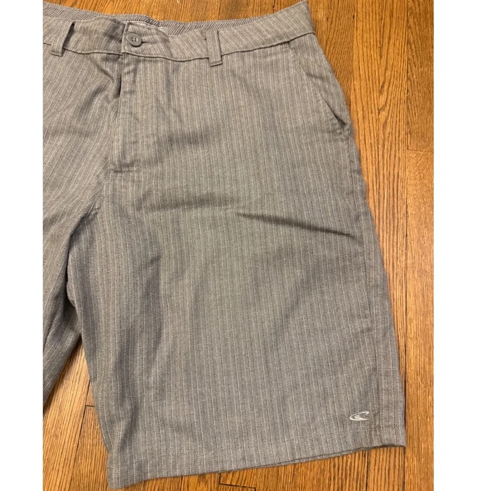 O'Neill Mens Grey Pinstripe Hybrid Walk Shorts Size 38 Casual Surf Beach